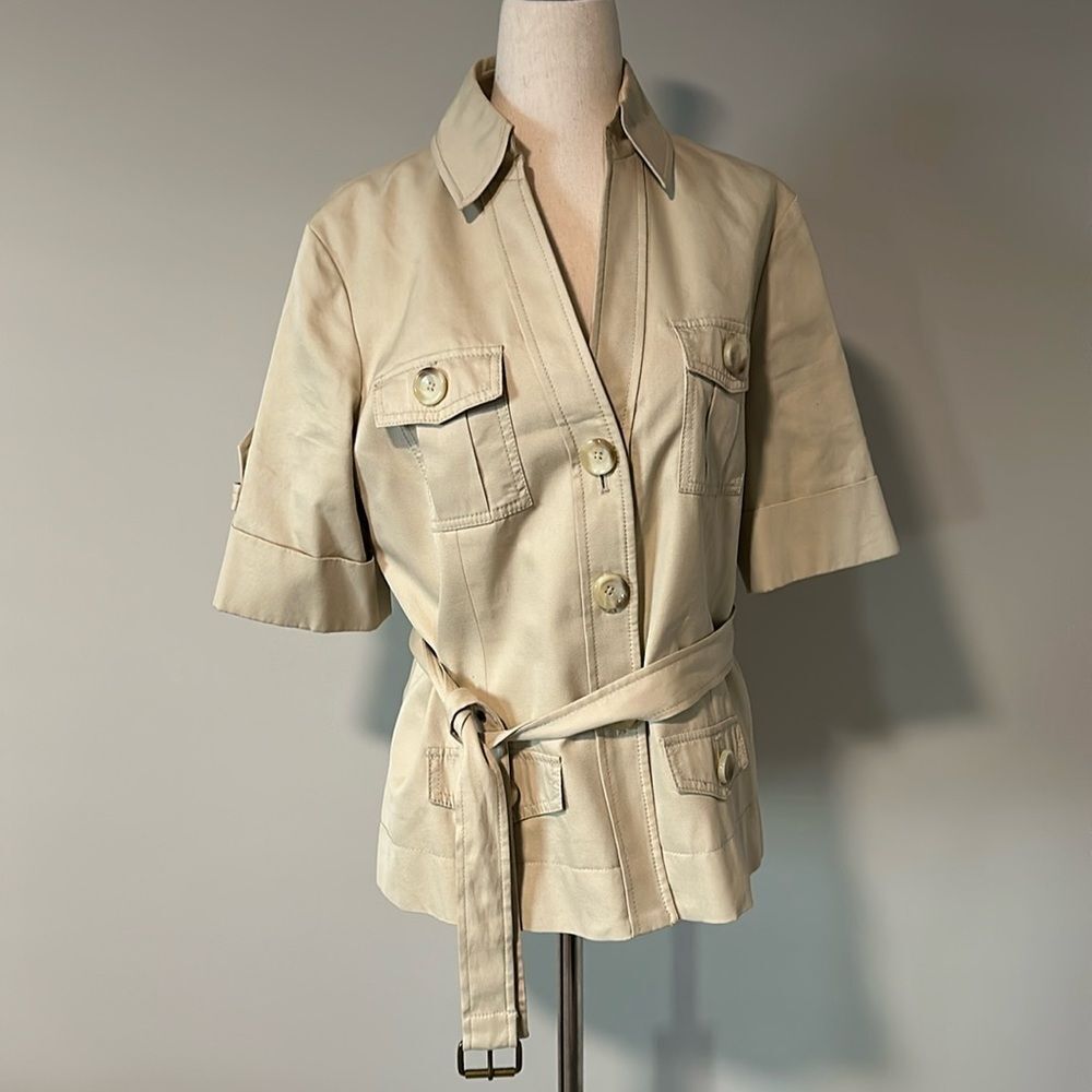 Sz 12 Michael by Michael Kors short sleeve button front jacket blazer